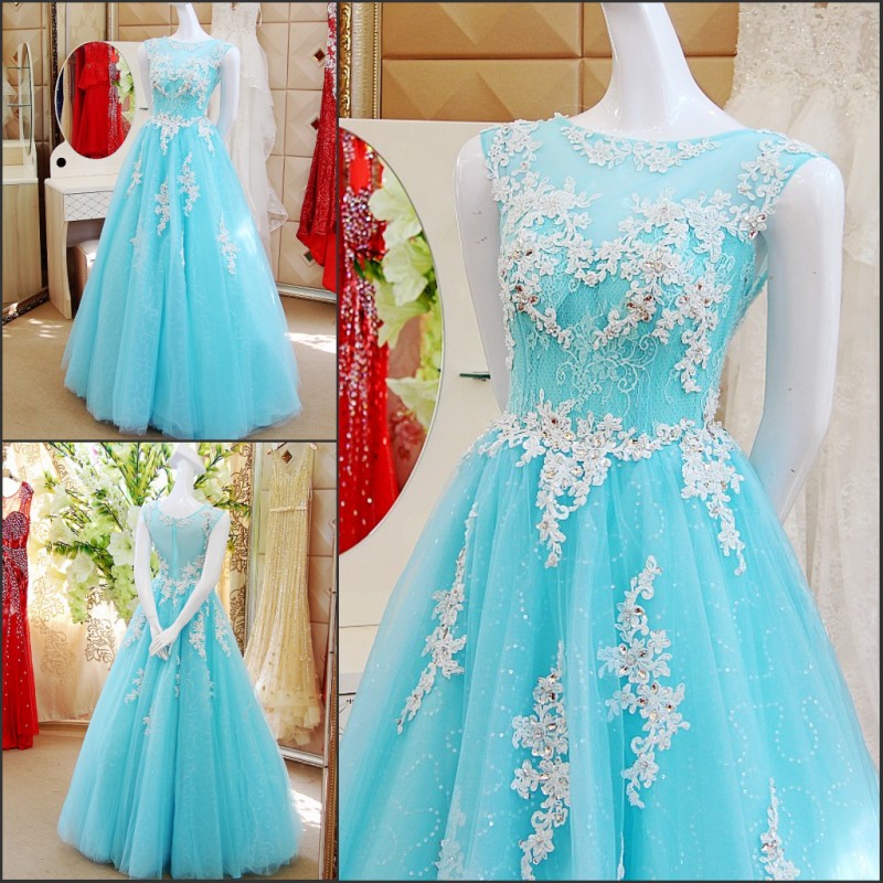 3D-Floral Appliques 2016 A-Line Wedding Dresses Beaded Floor-Length Sequins Pleats Beading Hollow Back Sheer Neck Cheap Bridal Gown Vestido