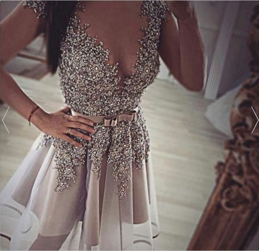 Homecoming Dress,short Prom Gown,grey Homecoming Gowns,backless Party Dress,sequined Prom Dresses,2017 Homecoming Dress For Teens