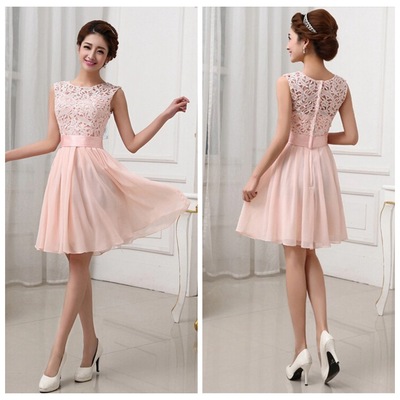 pink formal short dresses