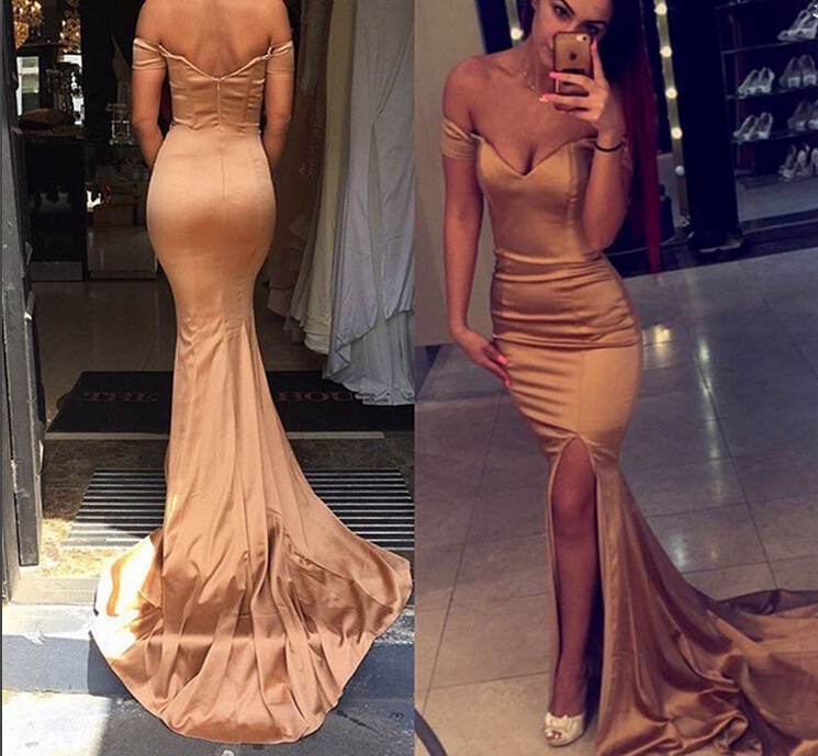 Prom Dresses,mermaid Prom Dress,satin Prom Dress,off The Shoulder Prom Dresses,2016 Formal Gown,corset Evening Gowns,party Dress,mermaid Prom