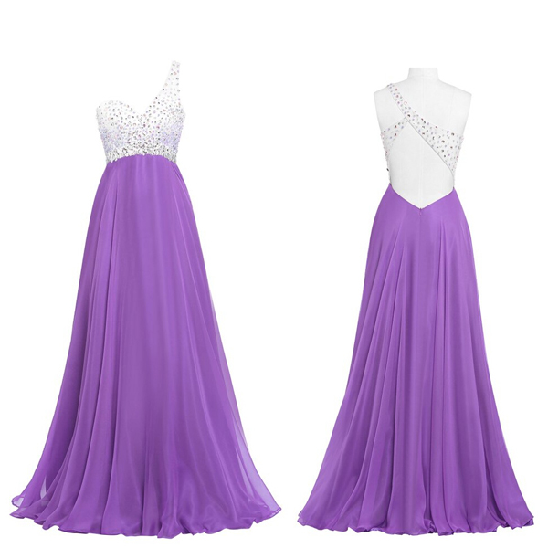 Prom Gown,lilac Prom Dresses,one Shoulder Evening Gowns,simple Formal Dresses,one Shoulder Prom Dresses