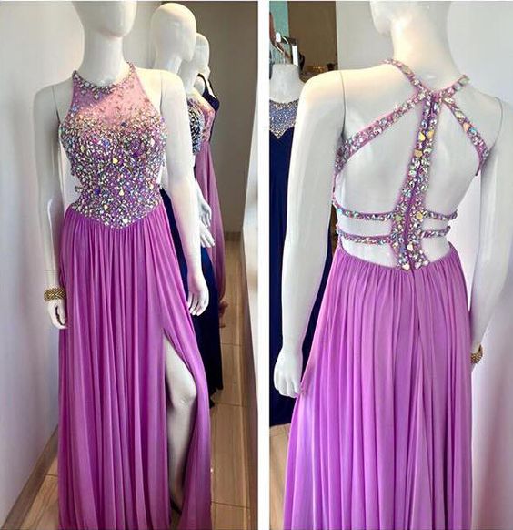 Charming Prom Dress,halter Prom Dress,beading Prom Dress,chiffon Prom Dress,a-line Evening Dress