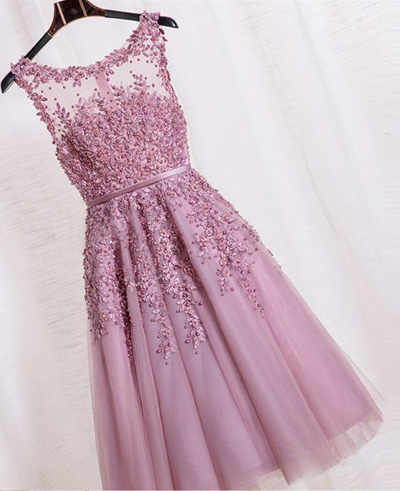 Beauty Graduation Dress,short Prom Dress, Purple Lalic Party Dress, Tulle Homecoming Dress,beading Prom Dress