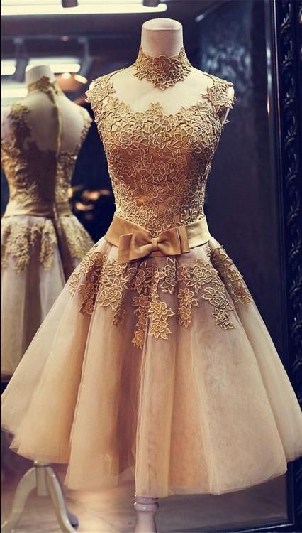 High Neck Prom Dress Applique Prom Dress Charming Prom Dress,elegant Women Dress,party Dress
