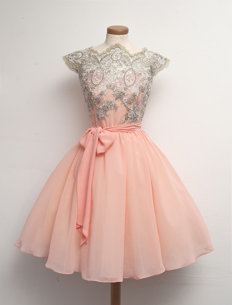 Custom Made Pink Lace Prom Dresses, Short Pink Dresses For Prom