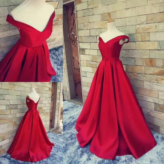 Charming Red Carpet Dress, Long Formal Dress, Red Prom Gowns With Belt Sexy V Neck Ball Gowns Open Back Lace Up Vintage Party Evening Gowns Real