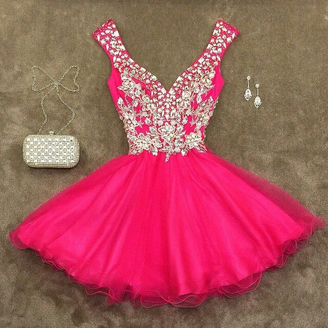 Pink Homecoming Dress,pink Homecoming Dresses,chiffon Homecoming Gowns,bling Party Dress,short Prom Dress,silver Beading Sweet 16 Dress,sparkly