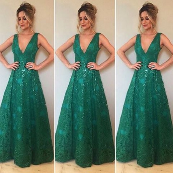Green Prom Dresses,v Neckline Prom Dress,sexy Prom Dress,hunter Green Prom Dresses,2016 Formal Gown,lace Evening Gowns,taffeta Party Dress,prom