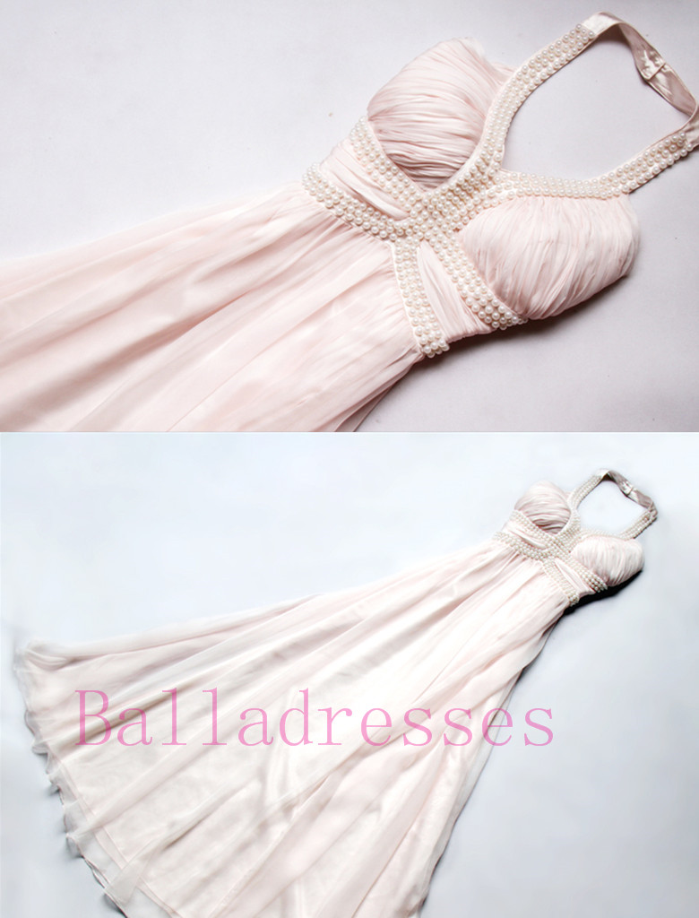 Chiffon Prom Dresses,pearl Pink Evening Dress,prom Dress,prom Gown,sexy Prom Dress,long Prom Gown,modest Evening Gowns For Teens