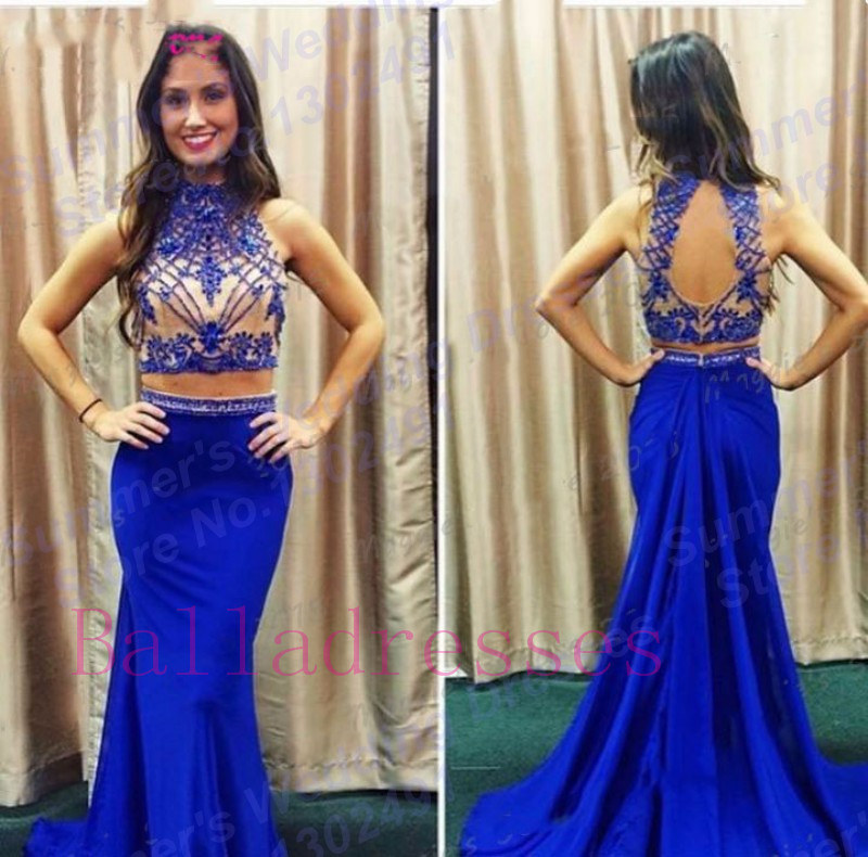 2 Piece Prom Dresses,2 Piece Prom Gown,two Piece Prom Dresses,prom Dresses, Style Prom Gown,prom Dress,royal Blue Prom Gowns