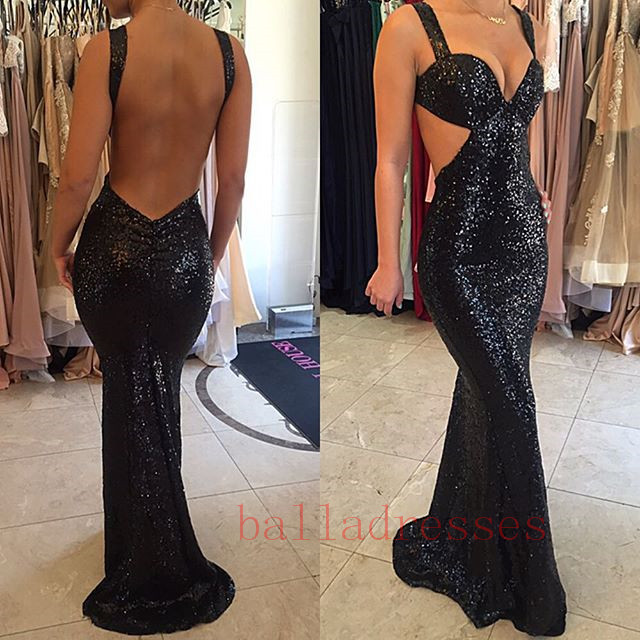 Black Prom Dresses,mermaid Prom Dress,sequined Prom Dress,sequins Prom Dresses,formal Gown,backless Evening Gowns,open Back Party Dress,sequins