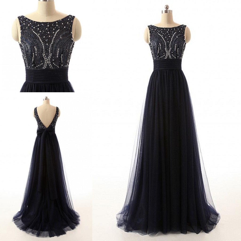 black shimmer evening gown