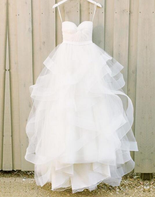 Strapless Sweetheart Twisted Ruched Ruffle A-line Wedding Dress