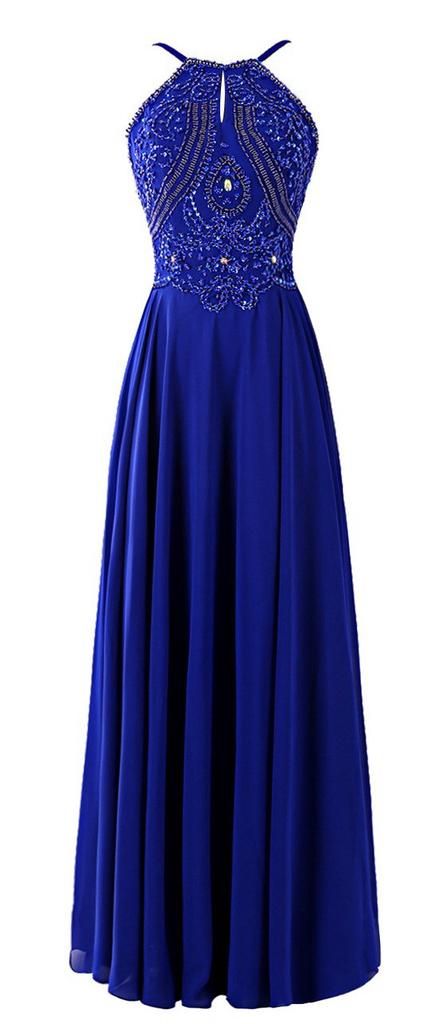 Royal Blue Prom Dresses,charming Evening Dress,prom Gowns,prom Dresses, Prom Gowns,chiffon Evening Gown,party Dresses