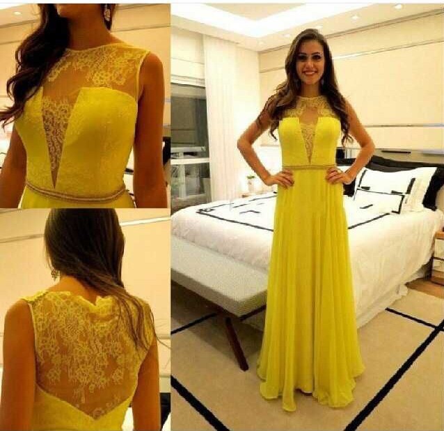 Prom Gown,yellow Prom Dresses With Lace,sexy Evening Gowns,a Line Formal Dresses,yellow Prom Dresses