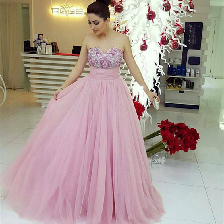 Prom Dresses,prom Dress,pink Evening Gown Ball Gown Tulle Prom Dress