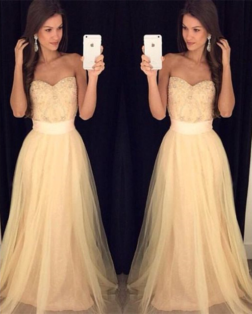 Modest Prom Dresses,sexy Prom Dress,elegant Crystal Sweetheart Evening Gown A-line Custom Made Beading Prom Dress