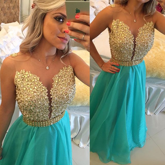 Prom Dresses,prom Dress,sparkly A-line Prom Dress Open Back Evening Gown
