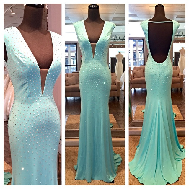 Mint Green Prom Dresses,backless Evening Gowns,sexy Formal Dresses,sexy Prom Dresses,fashion Evening Gown,open Backs Evening Dress