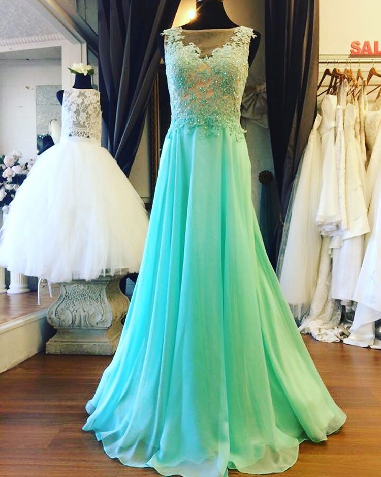 Prom Dresses,Prom Dress,Mint Green Illusion Sheer Back Prom Dress ...