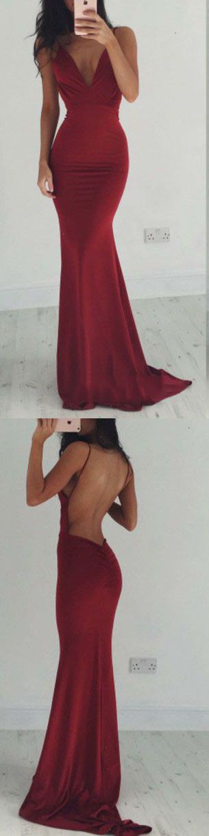 Burgundy Prom Dresses,mermaid Prom Dress,wine Red Prom Gown,backless Prom Gowns,elegant Evening Dress,modest Evening Gowns,elegant Party