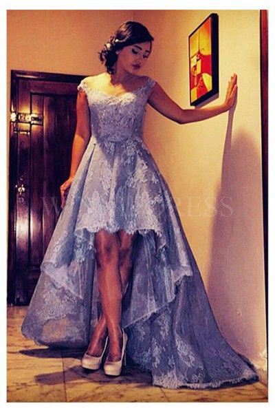 Blue Prom Dresses,charming Evening Dress,prom Gowns,blue Prom Dresses, Prom Gowns,high Low Evening Gown,party Dresses