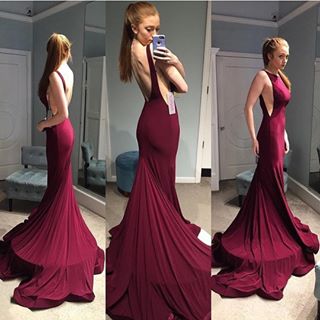 Burgundy Prom Dresses,mermaid Prom Dress,wine Red Prom Gown,backless Prom Gowns,elegant Evening Dress,modest Evening Gowns,elegant Party