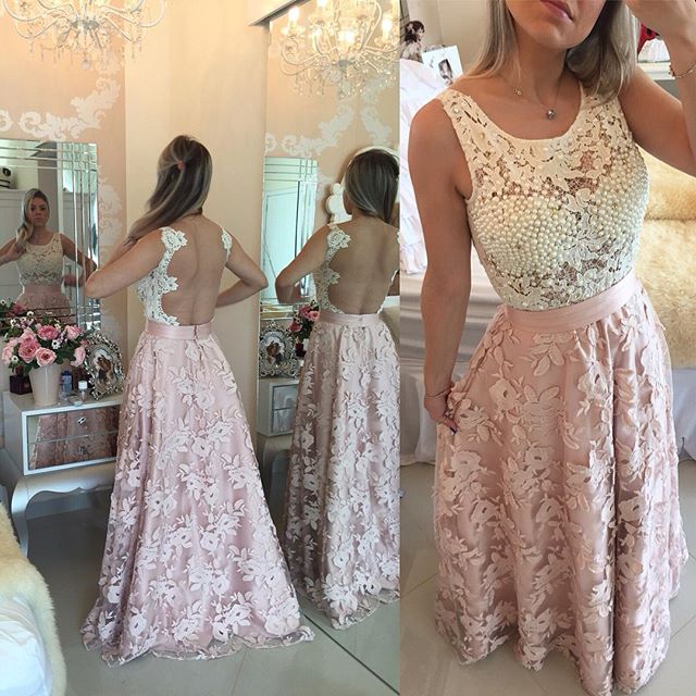 Prom Dresses,pink Evening Gowns,lace Formal Dresses,backless Prom Dresses,fashion Evening Gown,beautiful Evening Dress,pink Formal Dress,lace