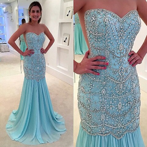 baby blue sparkly prom dress