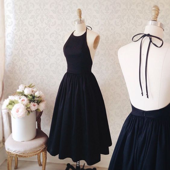 Prom Dress,cute Prom Dresses,a-line Black Cocktail Dress For Prom ,party Dress