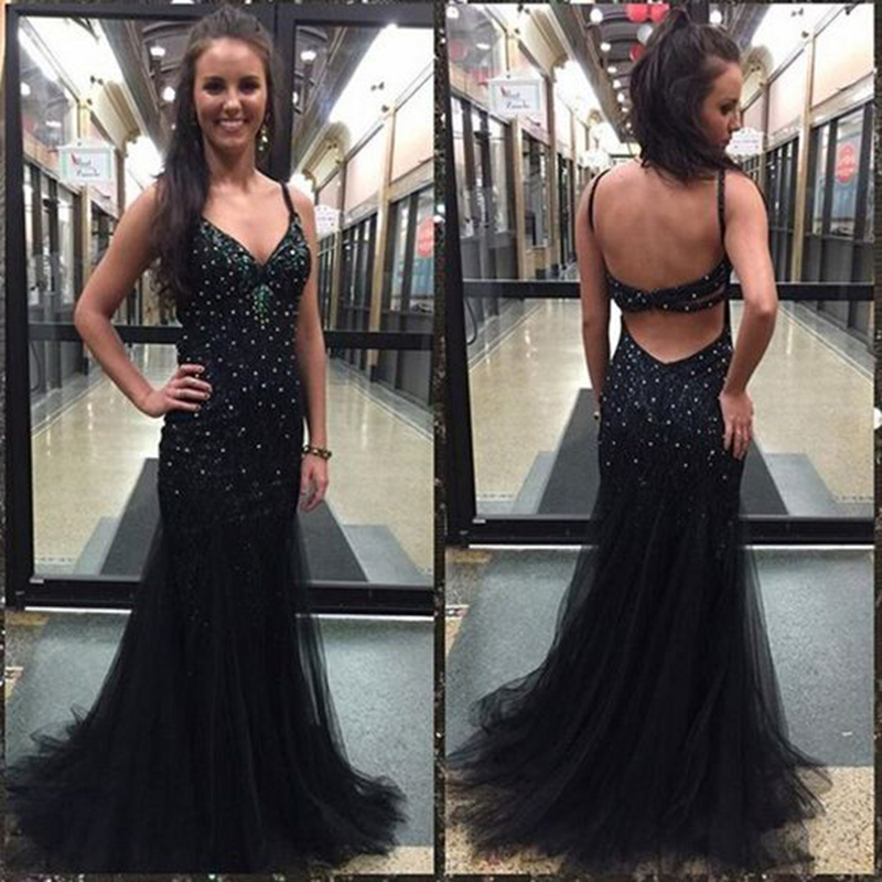 Black Prom Dress,mermaid Prom Dress,illusion Prom Dress,fashion Prom Dress,sexy Party Dress, Style Evening Dress