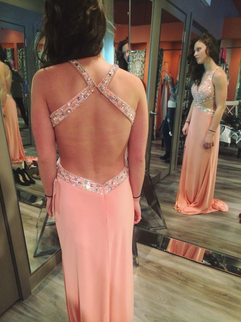 Backless Prom Dress,pink Prom Dress,beaded Prom Dress,fashion Prom Dress,sexy Party Dress, Style Evening Dress