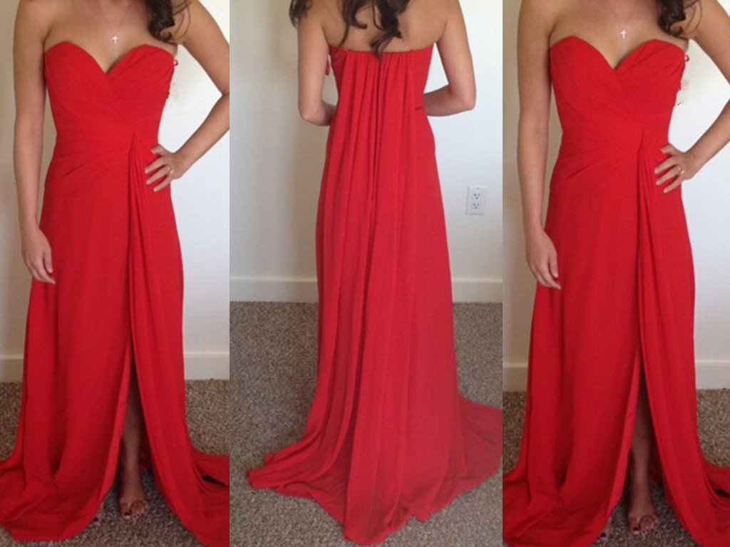Red Prom Dress,sweetheart Prom Dress,split Prom Dress,fashion Prom Dress,sexy Party Dress, Style Evening Dress