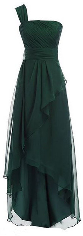 Hunter Green Prom Dress,one Shoulder Prom Dress,a Line Prom Dress,fashion Prom Dress,sexy Party Dress, Style Evening Dress