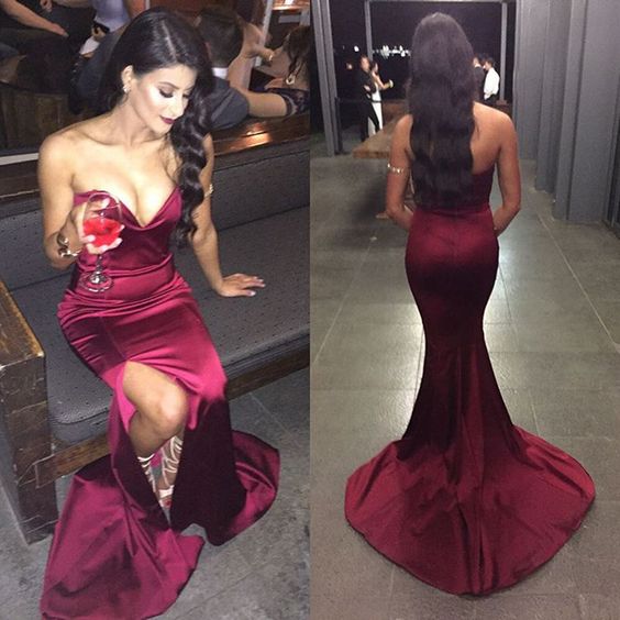 Wine Red Prom Dress,sweetheart Prom Dress,mermaid Prom Dress,fashion Prom Dress,sexy Party Dress, 2017 Evening Dress