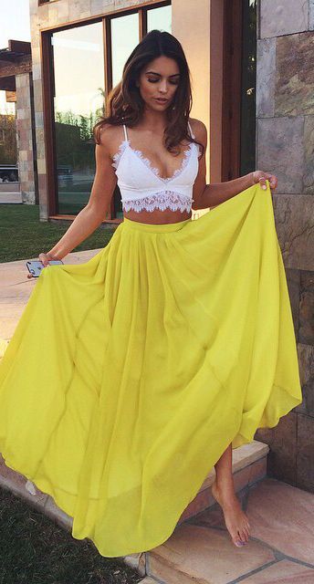 Elegant Prom Dress,two Pieces Party Dress,a Line Prom Dress,fashion Prom Dress,sexy Party Dress, 2017 Evening Dress