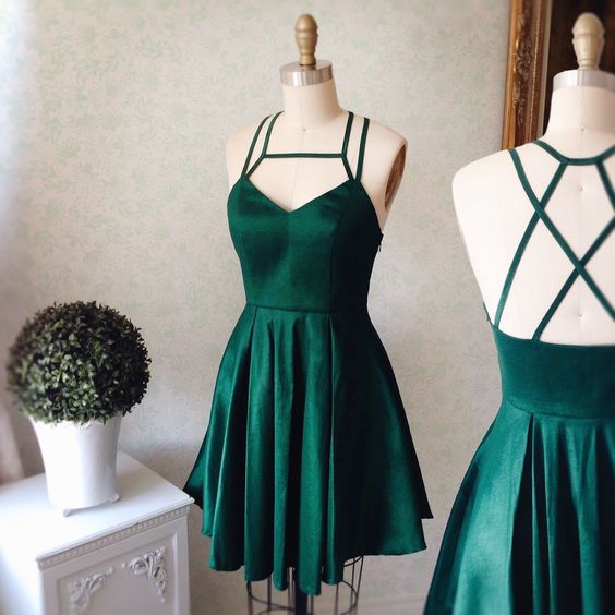 forest green hoco dress