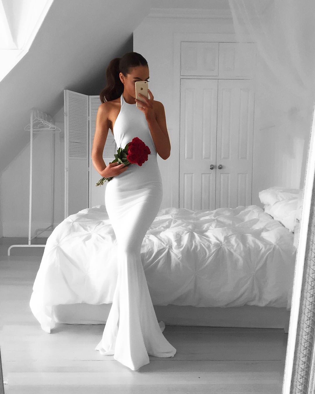 White Prom Dress,long Mermaid Dress,white Evening Dresses,long Evening Gowns,sexy Backless Prom Dress,prom Dress 2017