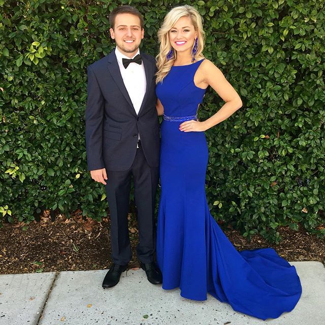 what color tux goes with royal blue dress