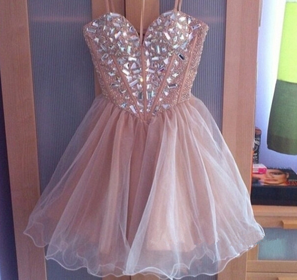 A-line Sweetheart Homecoming Dresses, Tulle Graduation Dress ,short Prom Dresses,pink Homecoming Dresses