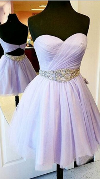 Charming Short Prom Dresses,lavender Prom Dresses,chiffon Prom Dresses,strapless Prom Dresses,sweetheart Prom Gowns,homecoming Dresses