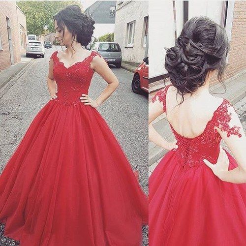 evening gown red colour