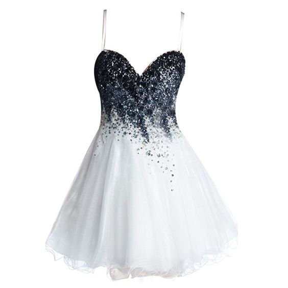 Short A-line Tulle Homecoming Dress Showcasing Spaghetti Straps Sweetheart Crystal Embellished Bodice Short A-line Tulle Homecoming Dress Showcasing Spaghetti Straps Sweetheart Crystal Embellished Bodice