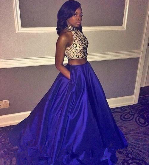 royal blue 2 piece outfit