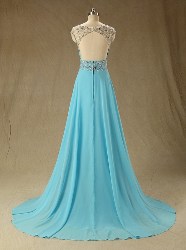 Light Blue Prom Dress,beading Prom Dresses,long Evening Dress on Luulla