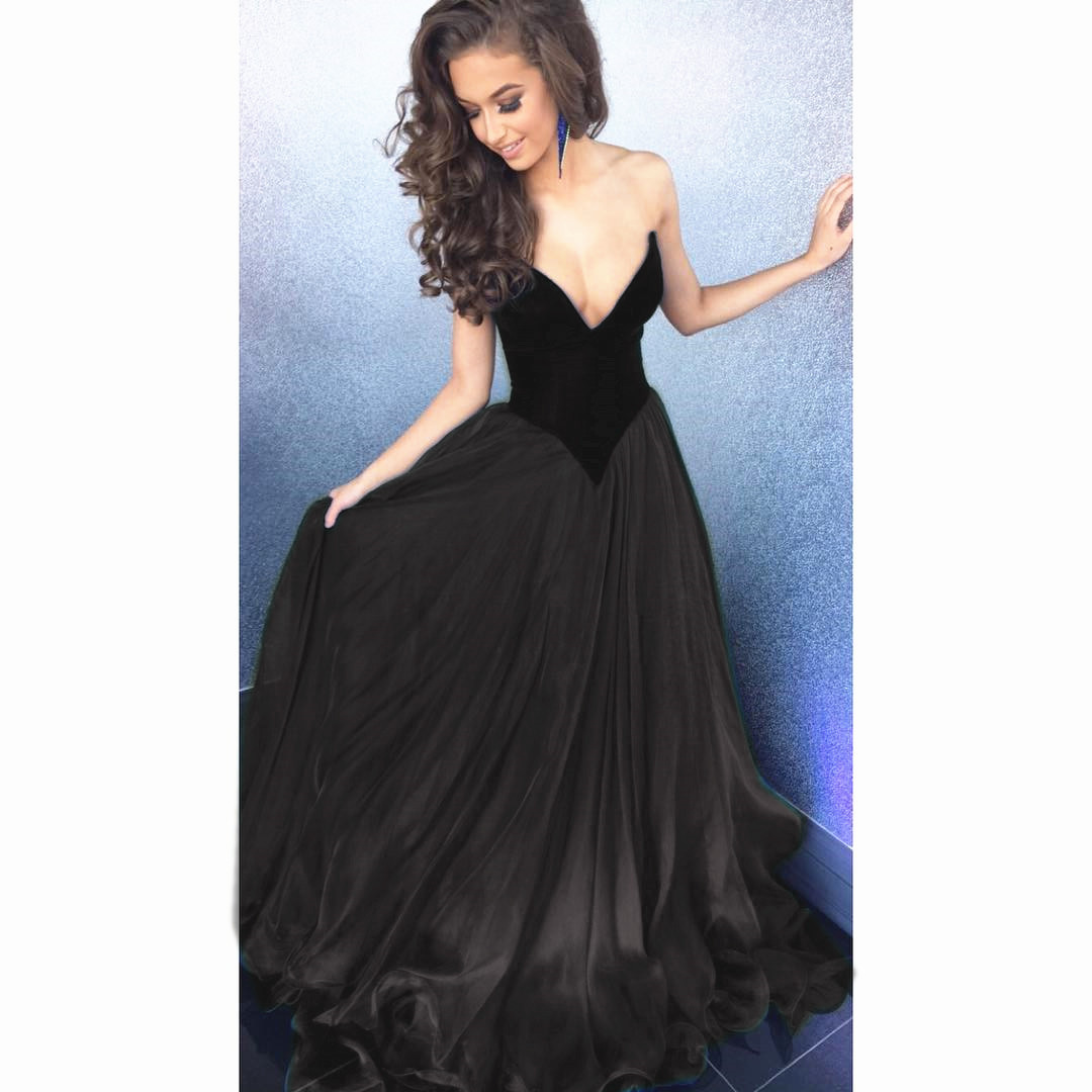 Sexy Strapless Bodice Corset Long Organza Navy Blue Prom Dresses Ball Gowns 2017