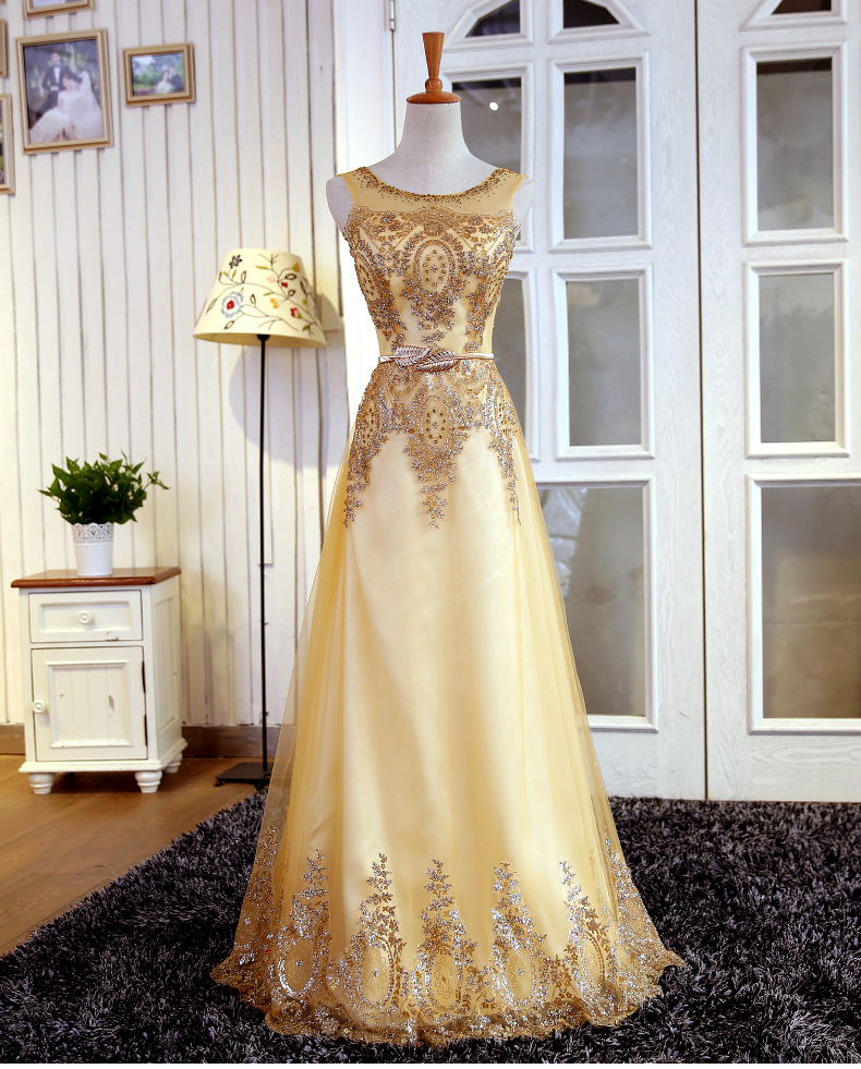 Gold Beading Prom Dress,long Prom Dresses,charming Prom Dresses,evening Dress, Prom Gowns, Formal Women Dress,prom Dress,f281