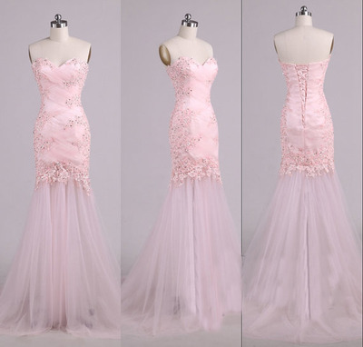 Pink Prom Dress, Long Prom Dress, Prom Dress, Mermaid Prom Dress, Modest Prom Dress