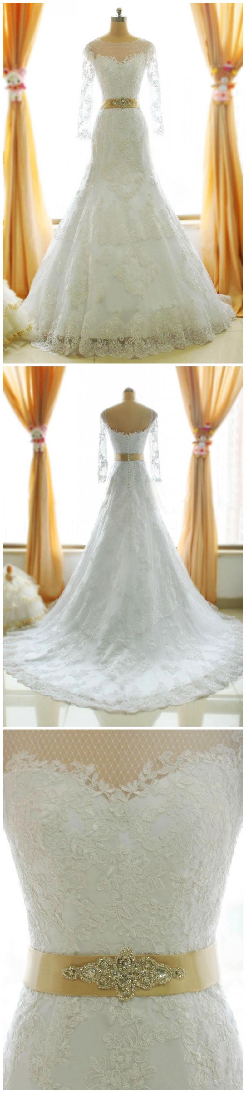 Vestido De Casamento Wedding Dress 2017 Real Photo White/Ivory Sweetheart Mermaid Long Sleeves Tulle Appliques Custom Made