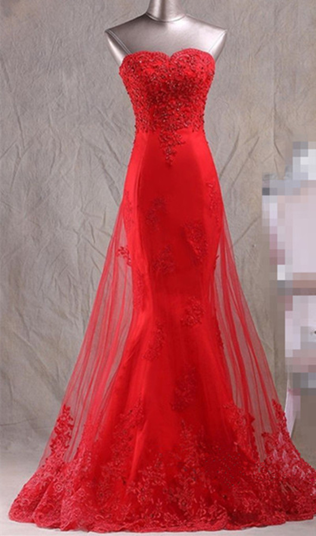 Prom Dress,modest Prom Dress,evening Gowns,red Prom Dresses,lace Prom Dresses,sexy Mermaid Dress,lace Mermaid Evening Dress